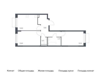 Продажа 2-комнатной квартиры, 53.4 м2, Москва, жилой комплекс Квартал Домашний, 1, район Марьино