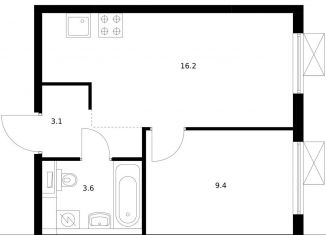 Продается однокомнатная квартира, 32.3 м2, Москва