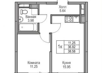 1-ком. квартира на продажу, 36.8 м2, Санкт-Петербург, метро Беговая, Ивинская улица, 1к3