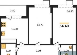 Продажа двухкомнатной квартиры, 54.4 м2, Воронеж, Железнодорожный район