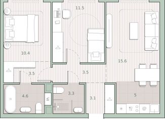 Двухкомнатная квартира на продажу, 60.5 м2, Москва, ЗАО