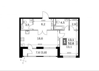 Продается двухкомнатная квартира, 52.6 м2, Москва, СЗАО