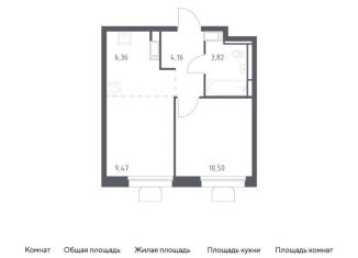 Продаю 1-комнатную квартиру, 34.3 м2, посёлок Мирный, жилой комплекс Томилино Парк, к5.4, ЖК Томилино Парк