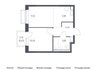 Продается однокомнатная квартира, 34.9 м2, посёлок Мирный, жилой комплекс Томилино Парк, к6.3, ЖК Томилино Парк