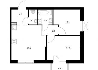 Продается 2-комнатная квартира, 48.6 м2, Екатеринбург, метро Ботаническая, жилой комплекс Исеть Парк, 6