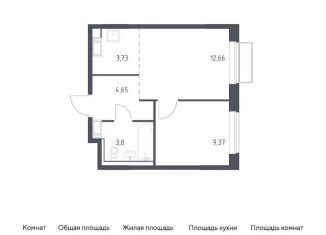 Продам 1-ком. квартиру, 34.3 м2, посёлок Мирный, жилой комплекс Томилино Парк, к6.3, ЖК Томилино Парк