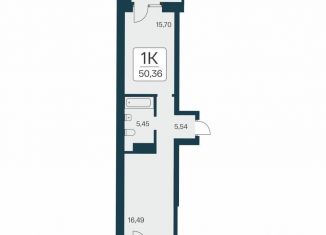 Продам 1-комнатную квартиру, 50.4 м2, Новосибирск, метро Октябрьская