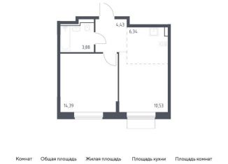 Продажа 1-комнатной квартиры, 39.6 м2, Москва, жилой комплекс Квартал Домашний, 1, ЮВАО