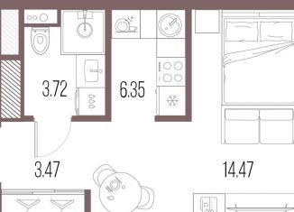 Продается квартира студия, 28.1 м2, Санкт-Петербург, метро Нарвская