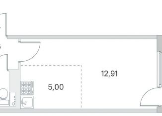 Продам квартиру студию, 25.5 м2, посёлок Стрельна, ЖК Любоград