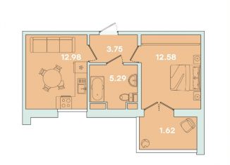 Продается 1-комнатная квартира, 40 м2, Иркутская область, улица Петрова, 16