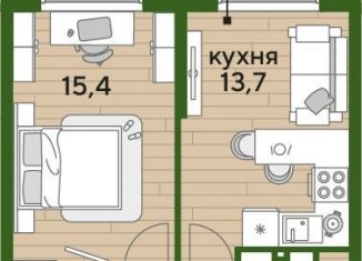 Продается 1-комнатная квартира, 39.3 м2, Краснодарский край