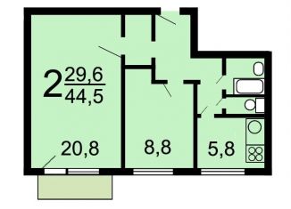 Продам двухкомнатную квартиру, 44.4 м2, Москва, 2-й Мосфильмовский переулок, 3, метро Минская