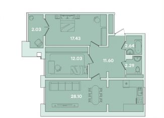 Продажа 2-комнатной квартиры, 78.2 м2, Иркутская область, улица Петрова, 16