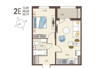 Продам 2-комнатную квартиру, 40.8 м2, Курская область