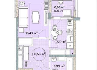 Продам 1-ком. квартиру, 38.3 м2, Краснодарский край, Тепличная улица, 4к3