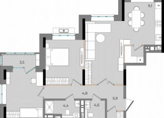 Продам квартиру свободная планировка, 89.5 м2, Удмуртия