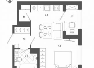 Продажа 1-комнатной квартиры, 31.2 м2, Санкт-Петербург, Измайловский бульвар, 11, муниципальный округ Измайловское