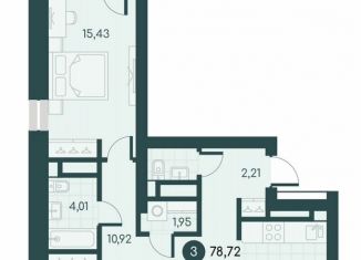 Трехкомнатная квартира на продажу, 78.7 м2, Санкт-Петербург, посёлок Левашово, 7