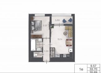 Продажа 1-комнатной квартиры, 34 м2, посёлок Шушары, ЖК Чкалов, Старорусский проспект, 5к1