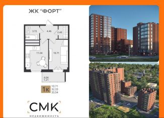1-комнатная квартира на продажу, 33.5 м2, Архангельск, Ломоносовский округ