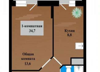 Продается 1-ком. квартира, 34.7 м2, Чита