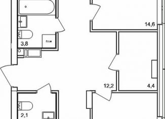 Продается четырехкомнатная квартира, 93.7 м2, деревня Анкудиновка, жилой комплекс КМ Анкудиновский Парк, 47, ЖК КМ Анкудиновский Парк