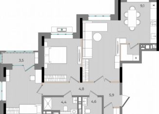 Продам квартиру свободная планировка, 89.5 м2, Удмуртия