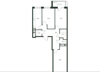 Продам 3-комнатную квартиру, 73.8 м2, деревня Лобаново