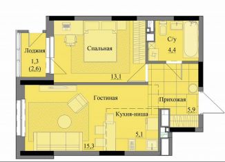 Продаю двухкомнатную квартиру, 45.1 м2, Удмуртия