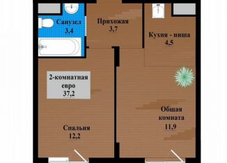 Продажа 2-комнатной квартиры, 37.2 м2, Чита