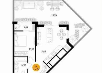 Продам 2-ком. квартиру, 59 м2, Рязань, улица Земнухова, 2