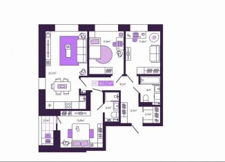 Продается четырехкомнатная квартира, 83.2 м2, Чита, улица Генерала Белика, 3к3