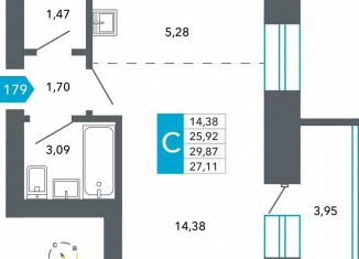 Продам квартиру студию, 27.1 м2, Чита, Нерчинско-Заводская улица, 6/8