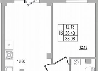 Продажа 1-комнатной квартиры, 38.1 м2, Псков, улица Юности, 32, ЖК Смарт-квартал