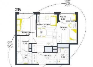 Продажа 2-ком. квартиры, 54.9 м2, Рязань, Шереметьевская улица, 12к4