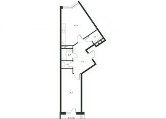 Продам двухкомнатную квартиру, 56.1 м2, деревня Лобаново