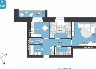 Продажа 2-ком. квартиры, 54.9 м2, Чита