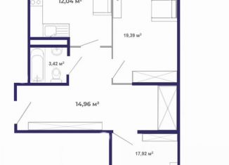 Продам 2-ком. квартиру, 71.8 м2, рабочий поселок Маркова