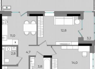 2-ком. квартира на продажу, 80.2 м2, Удмуртия