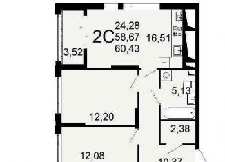 Продаю 2-ком. квартиру, 60.4 м2, Рязань, Льговская улица, 8