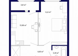 Продажа 1-ком. квартиры, 38.4 м2, рабочий поселок Маркова