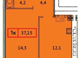 Продается однокомнатная квартира, 37.3 м2, Иваново