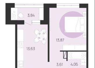 Продаю 1-комнатную квартиру, 37.1 м2, Брянск, квартал Медовый, поз8