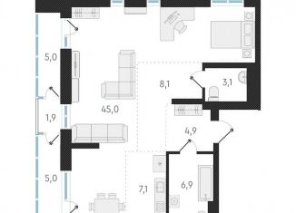 Продается 1-комнатная квартира, 75.1 м2, Новосибирск, метро Заельцовская, улица Аэропорт, 49/2
