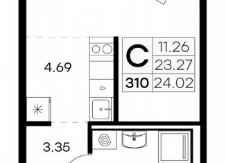 Квартира на продажу студия, 24 м2, городской посёлок Новоселье