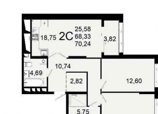 Продам 2-ком. квартиру, 70.2 м2, Рязань, Льговская улица, 8
