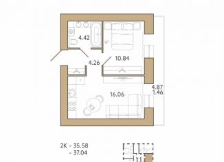 Продаю однокомнатную квартиру, 37 м2, Пенза, 2-й проезд Свердлова, 27