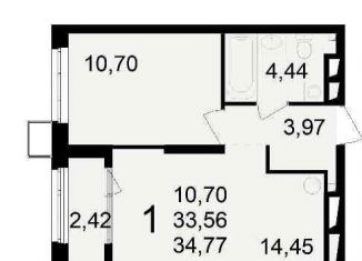 Продажа 1-комнатной квартиры, 32.3 м2, Рязань
