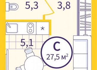 Продаю квартиру студию, 26.3 м2, Екатеринбург, Проходной переулок, 1А